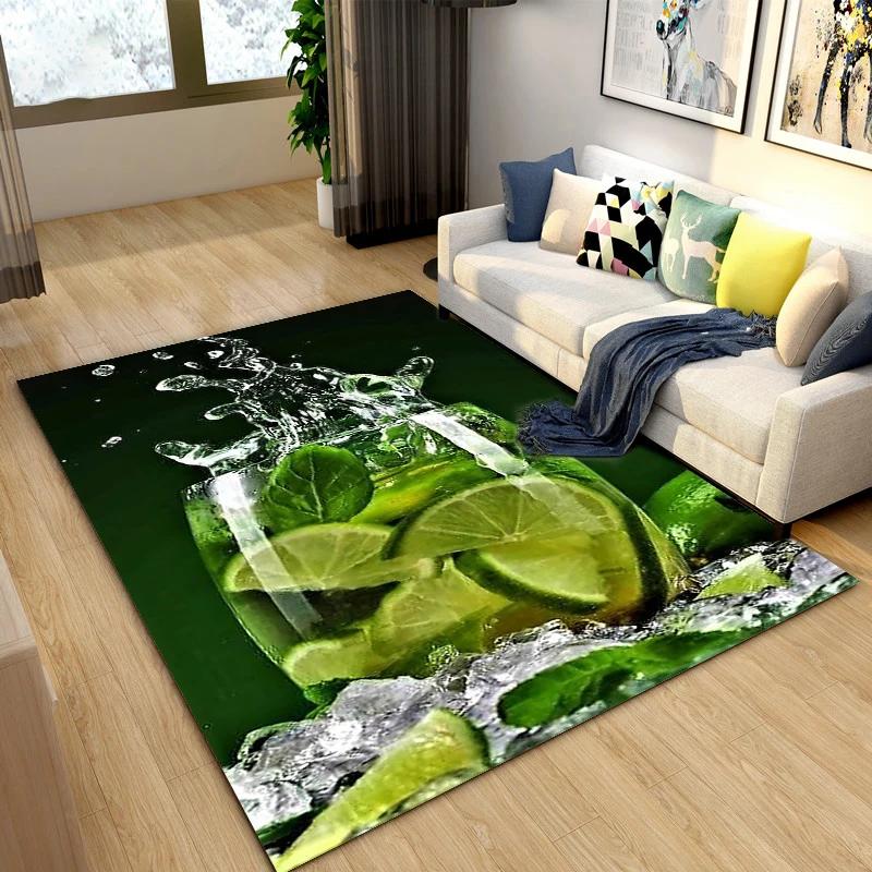Fruits Vegetables Kitchen Mat Area Rug Carpet for Living Room Bedroom Playroom Sofa decor home Non-slip rug Floor Mat Soft