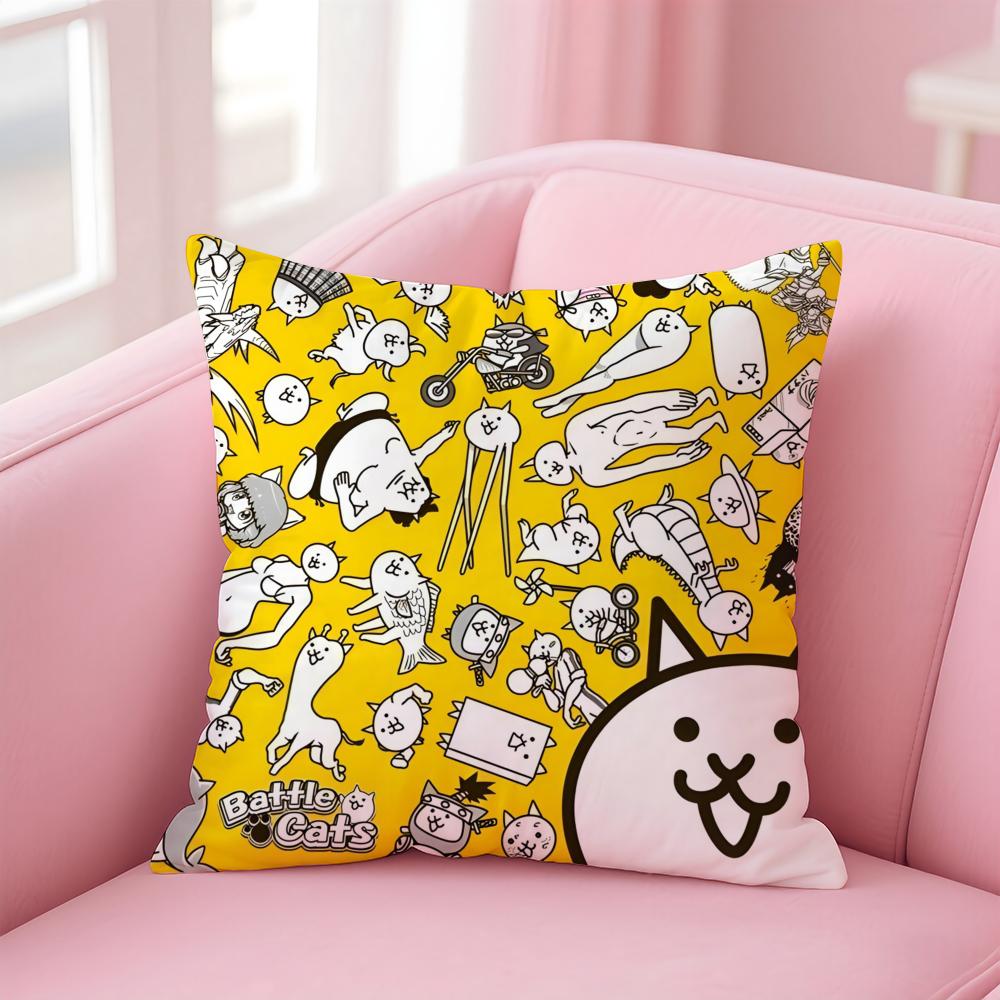 TD Cartoon Game The Battle CatsC Cushion Cover Pillow Case Soft Skin Friendly Fabric Concealed Zipper
