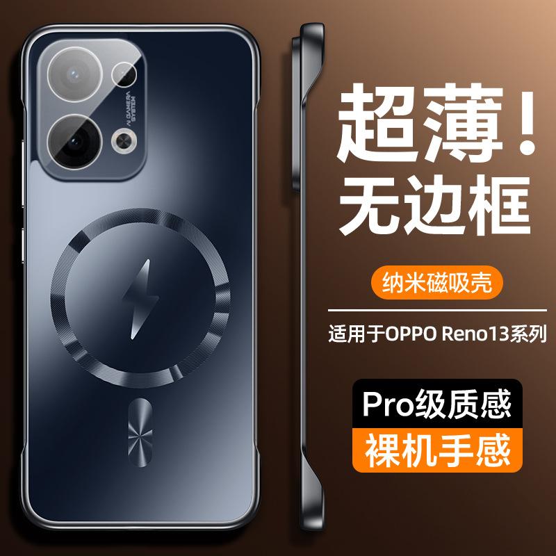 The Dazzling Gold Frameless Magnetic Phone Case Is Compatible with OPPO RENO14 Full-coverage Lens Protector and FIND X8 Ultra-thin Matte Finish