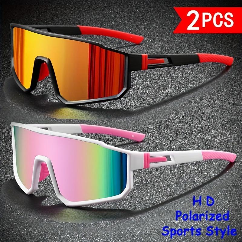 2 PCS Large Frame Cycling Goggles Men's Running Sports Windproof Sunglasses