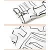 Damen Frühlings Weiß Schwarz Geometrischer Druck Hemd Revers Langarm Satin Arbeits Oberteil
