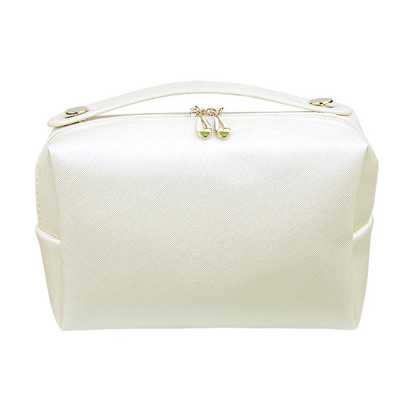 Cosmetic Bag Women Popular Product Pu Hand-Held Portable Square Waterproof Zipper Cute Travel Makeup Skincare Bag