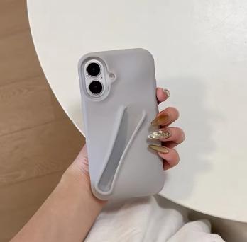 

Lipstick Silicone Phone Case For 11 Funda 13 16 Pro Max 15 14 13 12 16 Plus Portable Lip Gloss Holder Cover iPhone 16 Pro сірий