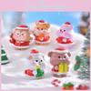 Adorable Resin Christmas Animal Miniatures With Snowy Landscape Diy Ornaments