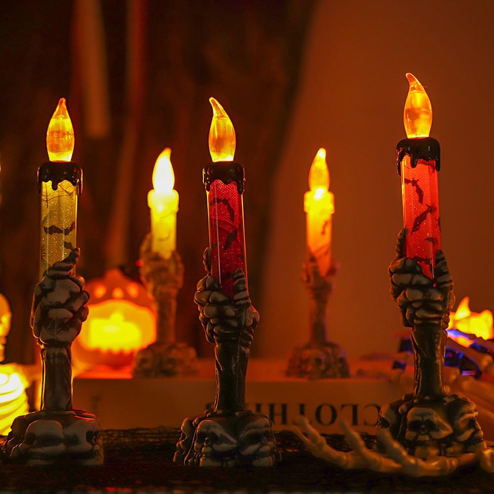 Halloween LED Ghost Hand Skull Candle Lamp Decoration