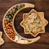 Solid Wood Star Moon Tray Set Creative Irregular Crescent Bamboo Plate Serving Platter For Dried Fruit Snacks Party Supplies