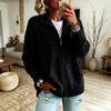 Women's Knit Cardigan with Lapel Collar and Front Zipper, Casual Outerwear for Everyday Wear
