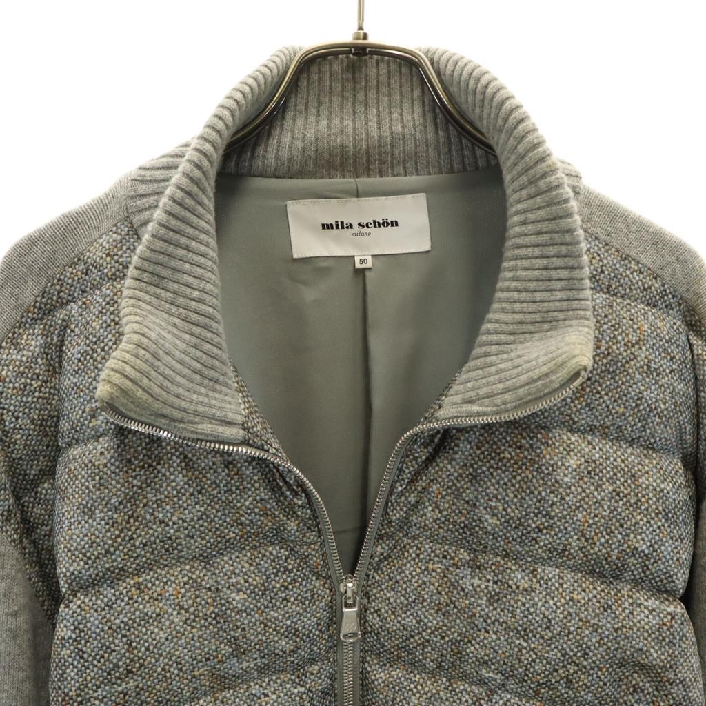 mila schon made in Japan Knit switching Down jacket 50 gray Men's Used