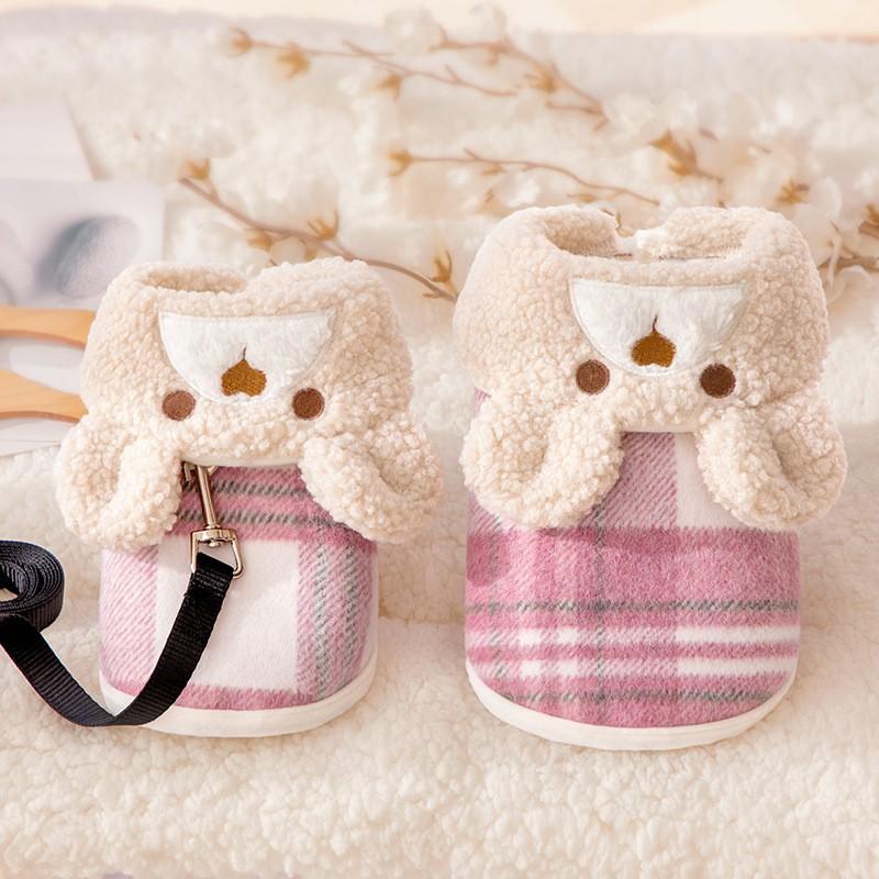 Winter Warm Dog Coat Thickened Pet Vest With Leash Small Dogs Beagle Poodle