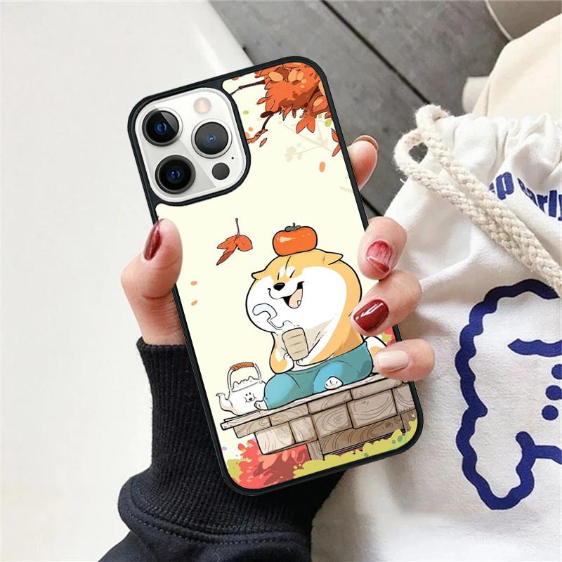 Japanese Style Tiger Cat Shiba Inu Phone Case For iPhone 17 Air 15 16e Cover 11 13 14 Pro Max 12 Plus Max Fundas