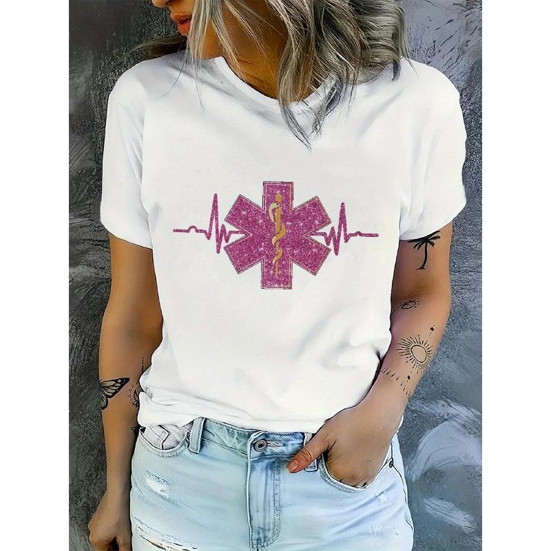 

Women S T-Shirts , Round-Neck for Spring, Summer, And Autumn - Stylish Everyday Women S Apparel in Standard Size Codes S белый