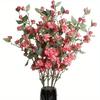 6 Pcs 90cm Silk Blossom Fake Flower Branches Artificial Camellia Flower with Long Stem for Home Wedding Arrangement Party Table Centerpiece Decoration