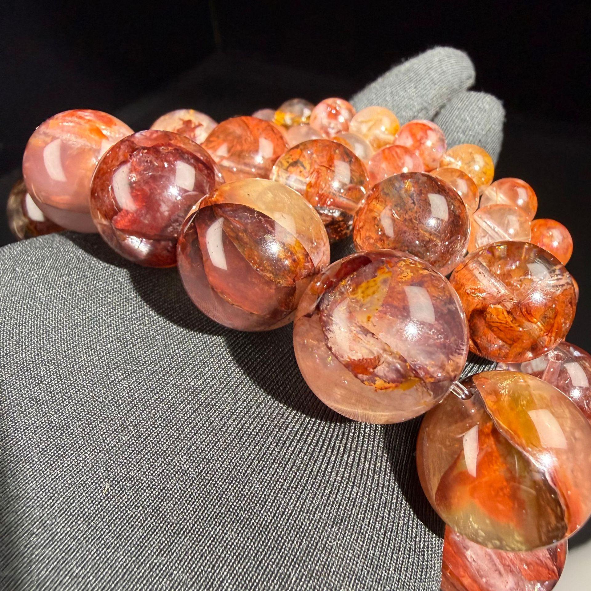 Natural Red Flash Spirit Gel Beaded Bracelet Kit