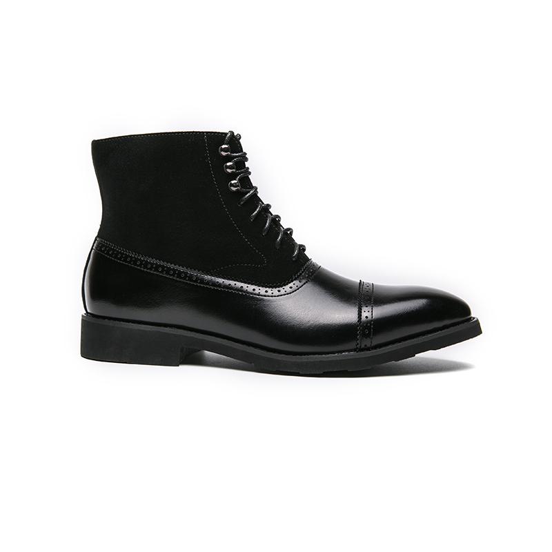 Men Ankle Boots Motorcycle Casual Wingtip Dress Formal Leather Tuxedo Wedding Derby Boots Large Size