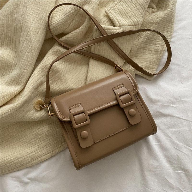 New Retro Red Small Square Bag For Women Daily Commuting Versatile Female Crossbody Bags Pu Leather Solid One Shoulder Pack