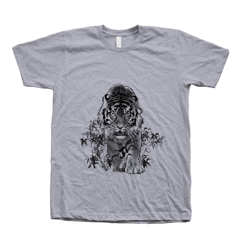 Tiger Tshirt, Mens T-shirt, Unisex T-shirt, Screen Print, Crew Neck, Animal Shirt, Tree Shirt, White T-shirt, Short Sleeve