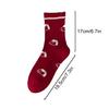 1 Paar Kniehohe 2026 Stapelsocken Geschenk Pferdemuster Weiche Socken Rot Baumwolle