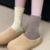 Autumn And Winter New Thickened Warm Medium Tube Socks Women'S Korean Idea Yarn Lace Embroidered Love Stacking Socks Versatile Cotton Socks