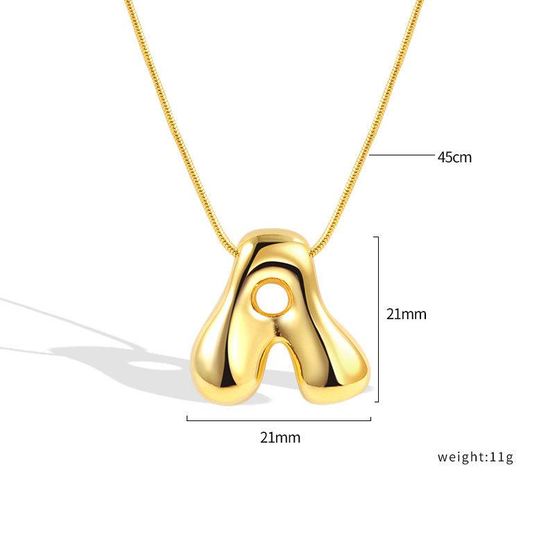 VENTFILLE 925 Sterling Silver 26 Letters Necklace For Women Gift Smooth Cute Balloon Jewelry Accessories Dropshipping Wholesale