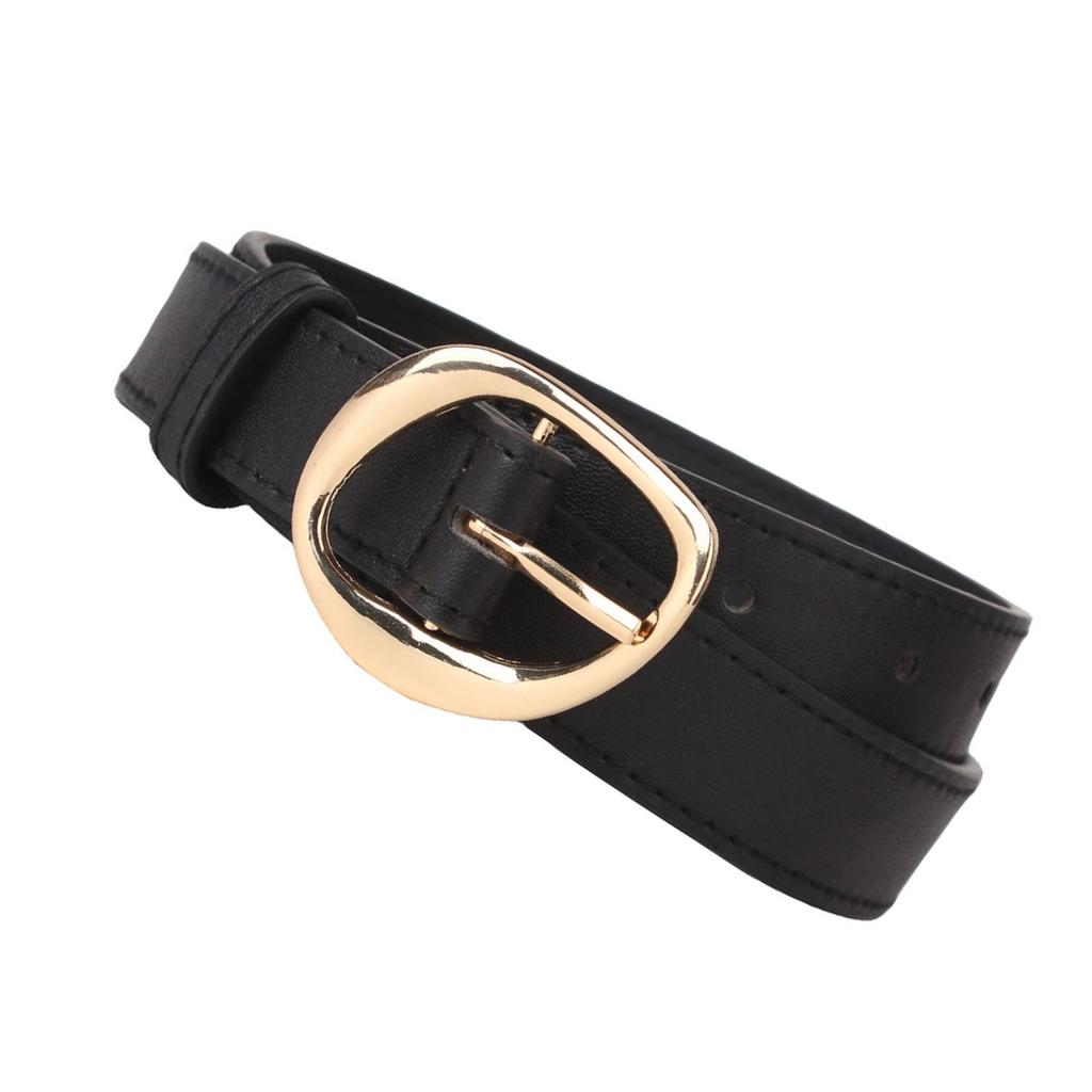 Simple Belt Waistband Waist Belt Unique Golden Buckle Solid Color PU Belt Waistband Waist Belt for Dress