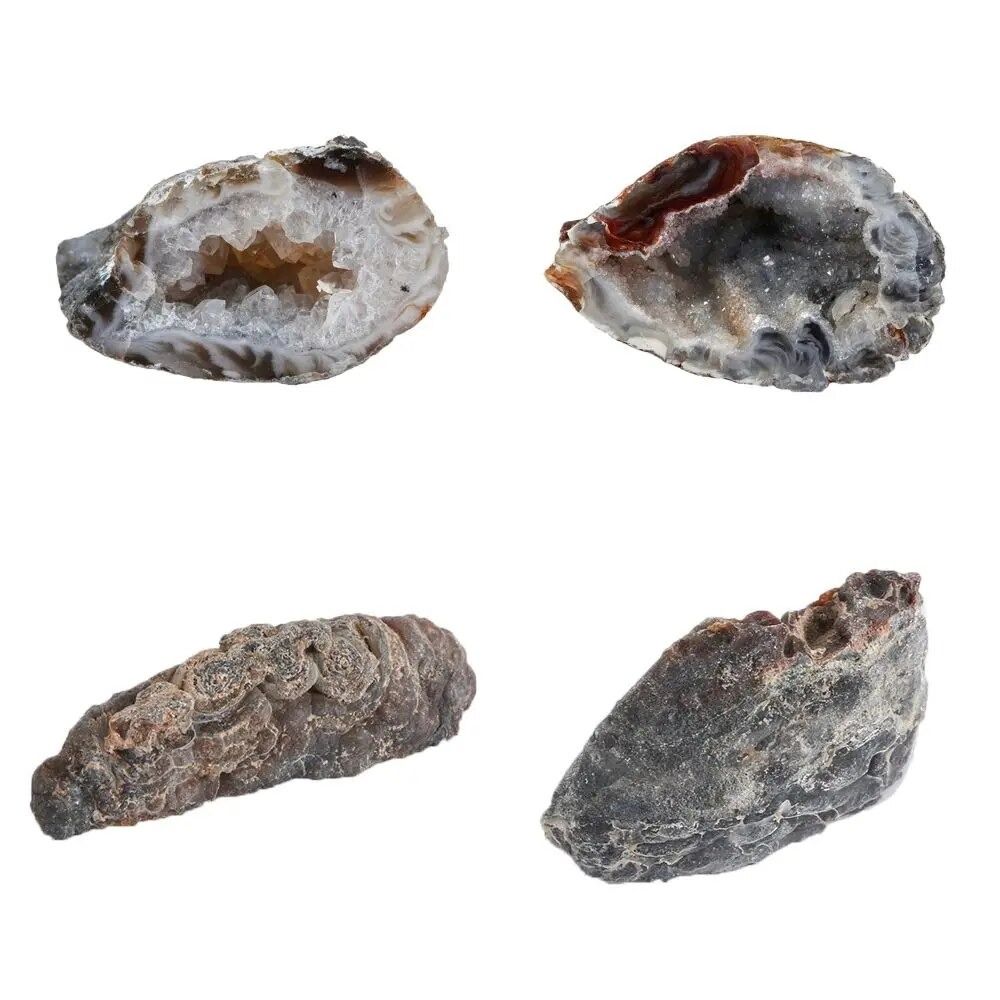 Stone Crafts Natural Agate Geodes Carved Raw Stone Ornaments  Jewelry Accessories