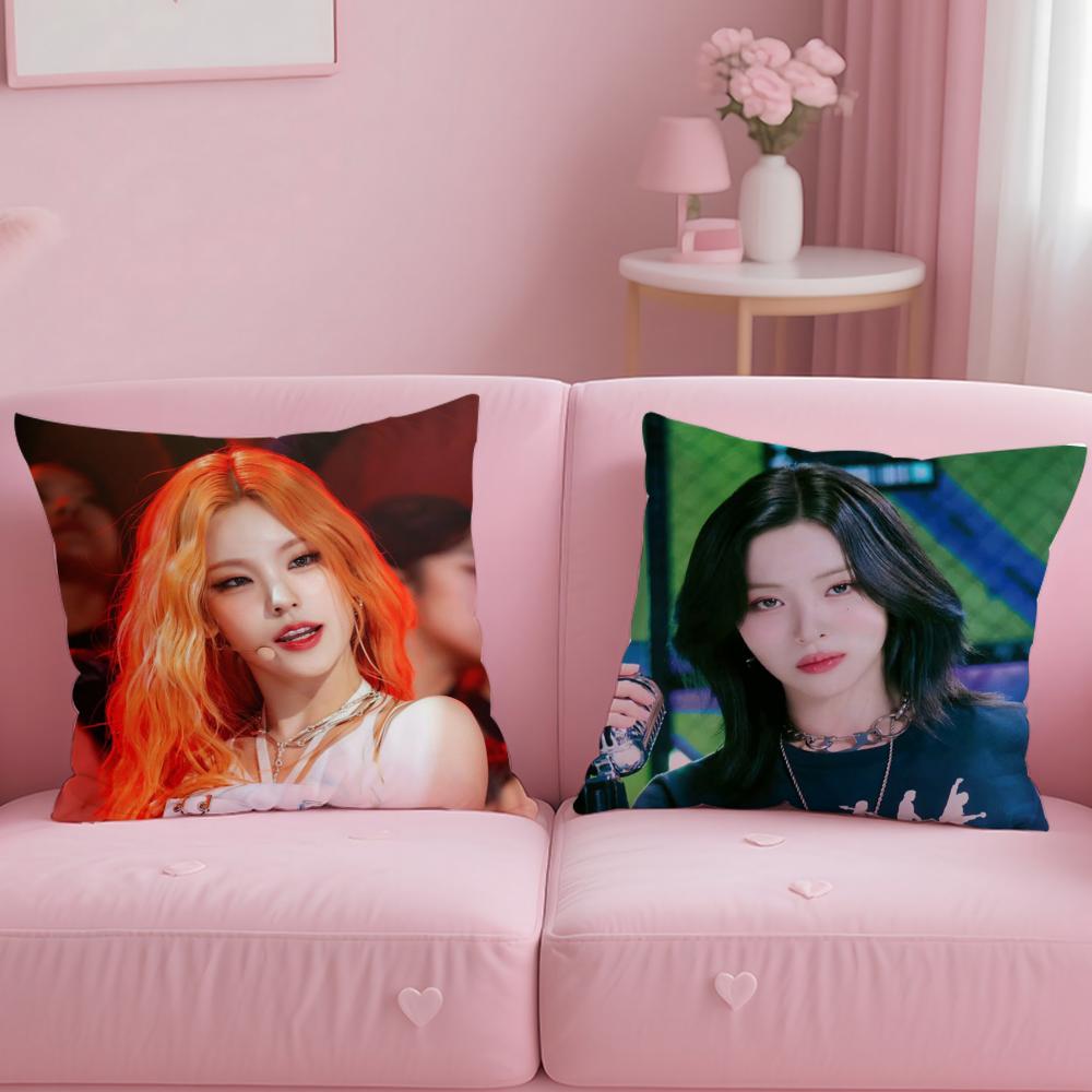 ITZY band singer cool Cushion Cover Comfortable Reversible Pillow Cover Ideal for Car Sofa Bedroom & Beyond
