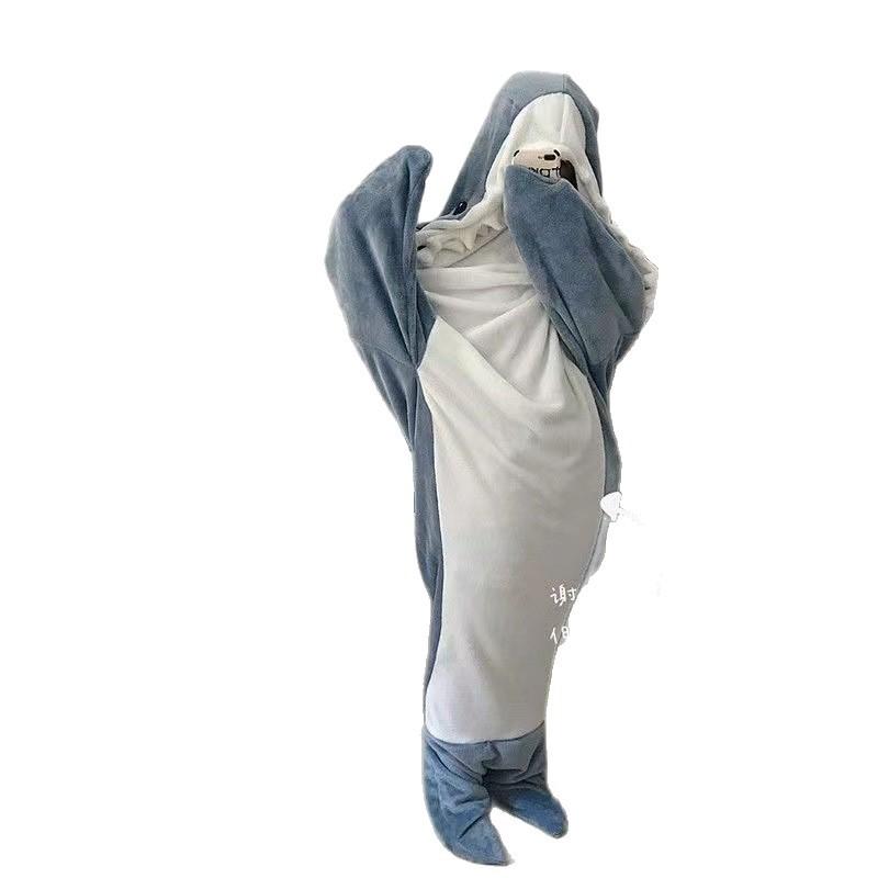 Shark sleeping bag, super soft flannel shark hoodie, orca loose jumpsuit