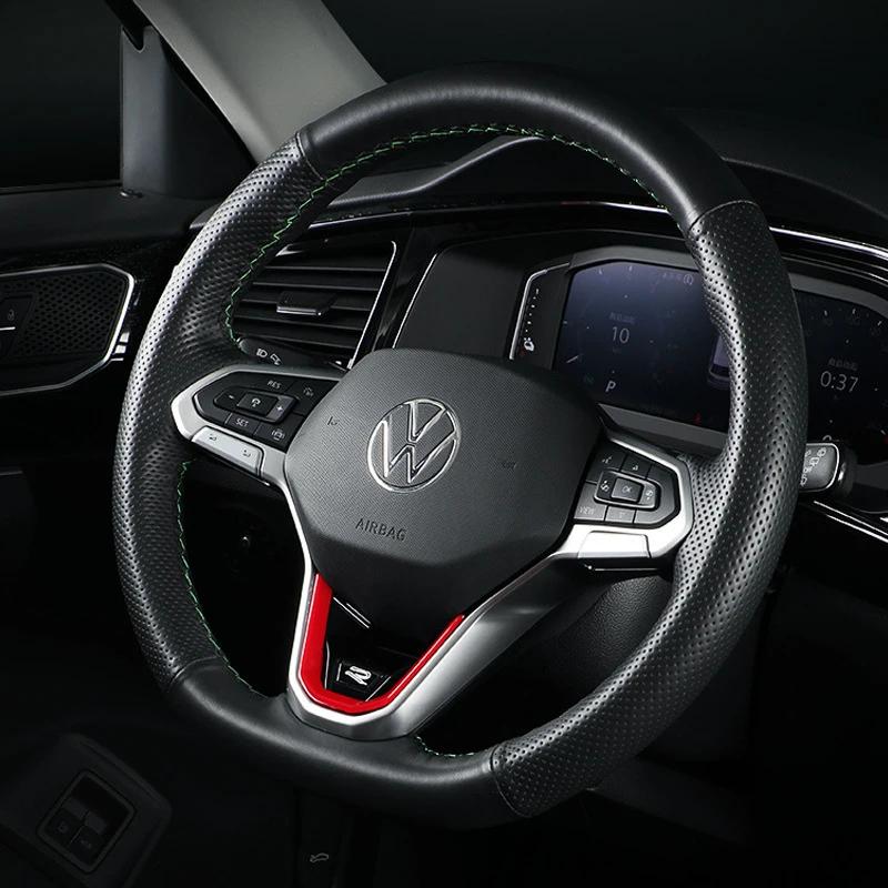 2026 Nouveau Pour VW VOLKSWAGEN Nouveau Logo R GTI Badge Couvre-volant de voiture Autocollant à Sequins Pour Volkswagen Sagitar Magotan Bora Lav