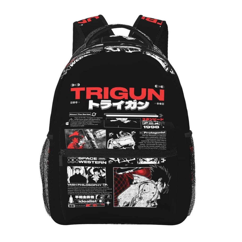 Trigun Vash Anime Manga Student Backpack School Bag Hiking Travel Daypack for Boys Girls Fashion Bookbag Shoulder Bags
