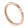 Elegant 18k Rose Gold Titanium Steel Ring for Women with Single Diamond White Shell Simple Tail Ring Jewelry