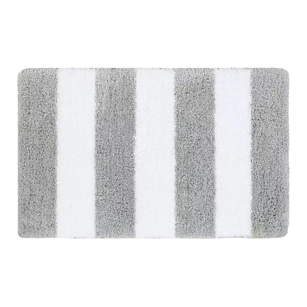 Bathroom Kitchen Waterproof Non-Slip Carpet Black-White Gray-White Striped Cashmere-Like Printed Absorbent Entry Door Non-Slip Mat