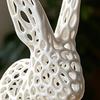 Easter Hollow Bunny Figurine 3D Printed Rabbit Statue for Home Office Table Bookshelf Decor Spring Party Supplies