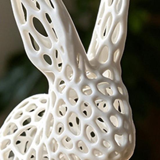 Easter Hollow Bunny Figurine 3D Printed Rabbit Statue for Home Office Table Bookshelf Decor Spring Party Supplies