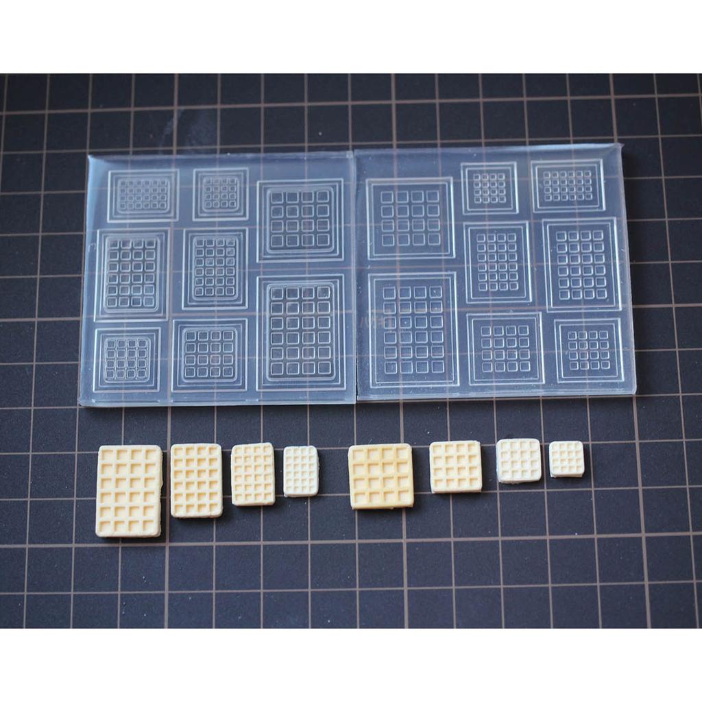 2pcs Mini Waffle Cookies Molds Silicone Mold for Making Chocolate Candy Muffin Mousses Cakes Pudding DIY Baking Craft
