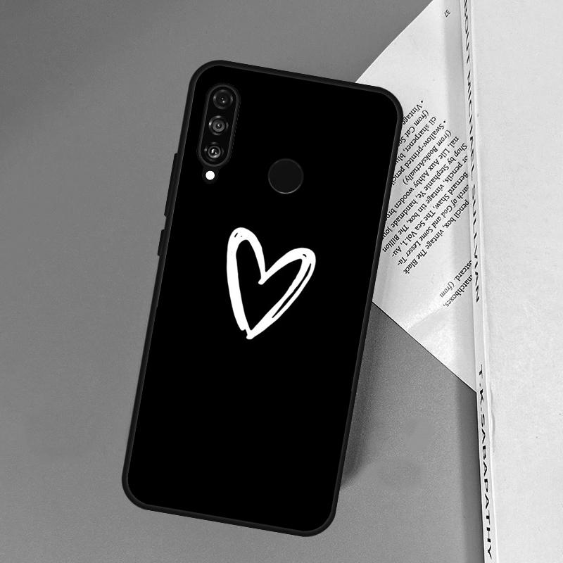 Cute Pretty Little White Heart For Huawei Nova 11i 12i 12s 8i 7i Y73 Y70 Y90 Y60 Y72 Y61 Y91 9 10 SE P30 Pro P40 Lite Case