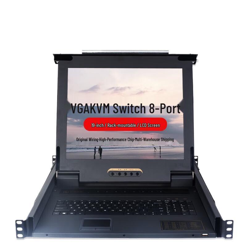 8-Port KVM Switch with 19-inch LCD Monitor