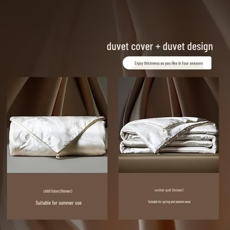 FUANNA 100% Mulberry Silk All-Season Duo Quilt