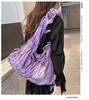 Korean Style Cloud Crossbody Bag with Colorful Laces - Trendy One-Shoulder Pleated Handbag for Shopping