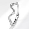 VENTFILLE 925 Sterling Silver Zircon Rings For Women Simple Fashion Ripple Luxury Valentine's Day Ring Jewelry Dropshipping