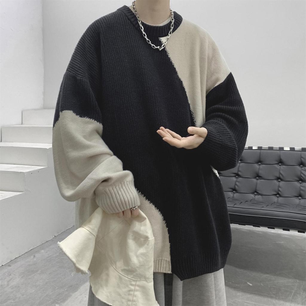 Herren Winter Rundhals Pullover - Trendige amerikanische Marke, einzigartiges Design mit Kontrastfarben