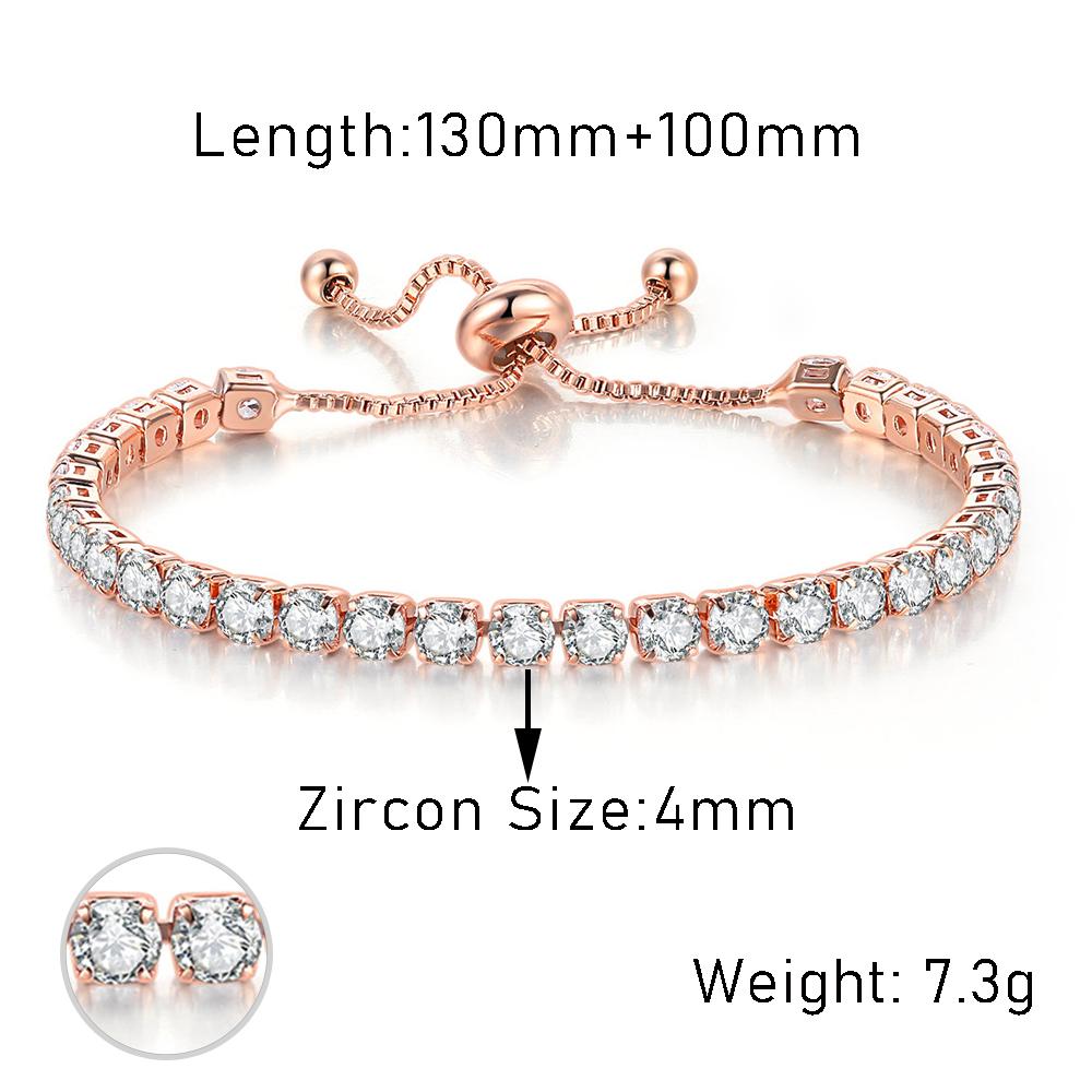 Colorful Crystal Tennis Bracelet for Women Adjustable Multicolor 4MM CZ Wedding Birthstone Hand Chain Zircon Wholesale H133