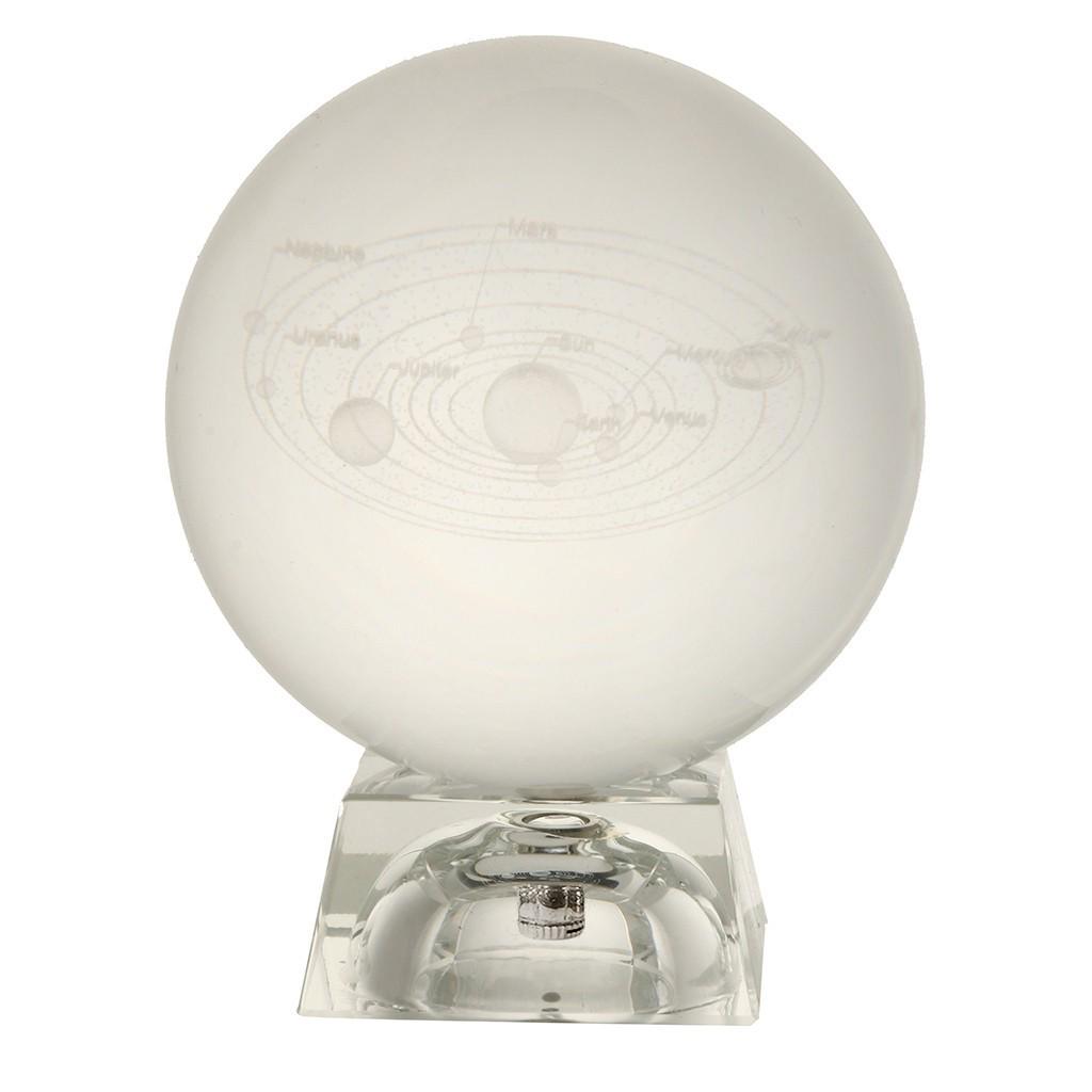  3D Solar System crystal ball Engraved Solar System Miniature Planets Model