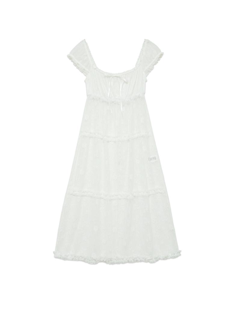 Hety Pure Lace Long Dress (White)