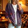 Women's Casual Long Sleeve Jacket with Halloween Print for Fall Daily Wear