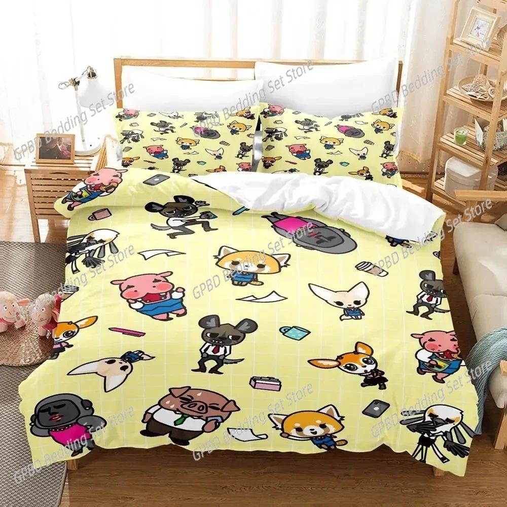 Comforter 3D Print Cartoons Aggretsuko 3D Bedding Set Comforter Linen S Home Decor Single Double Twin King Queen