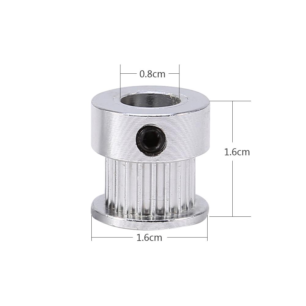 2pcs Aluminum Alloy Timing Pulley Wheel Synchronous Belt Pulley 20 Teeth 6mm Width 2GT Timing Belt with Bearings for 3D Printer