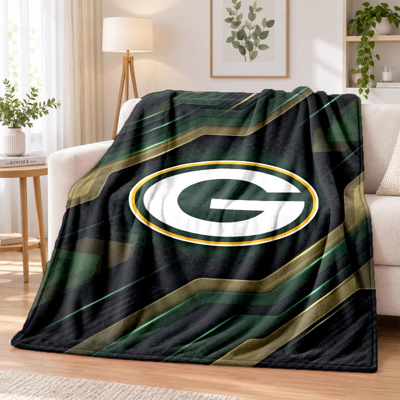 Green Bay Packers Printed Flannel Blanket Warm Comfort Bed Throw For Indoor Home Decoration