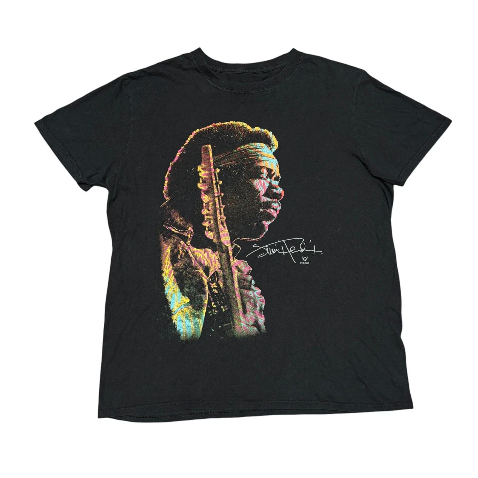 Jimi Hendrix Shirt Large Black Tour Concert Rock Band Tee The Doors Eric Clapton S