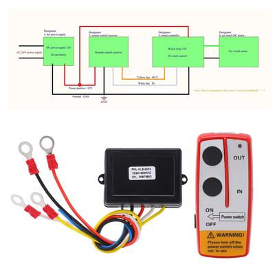 12V Handset Switch Controller Universal Winch Wireless Remote Control Switch Kit with Receiver 12V 24V for Truck Jeep ATV SUV