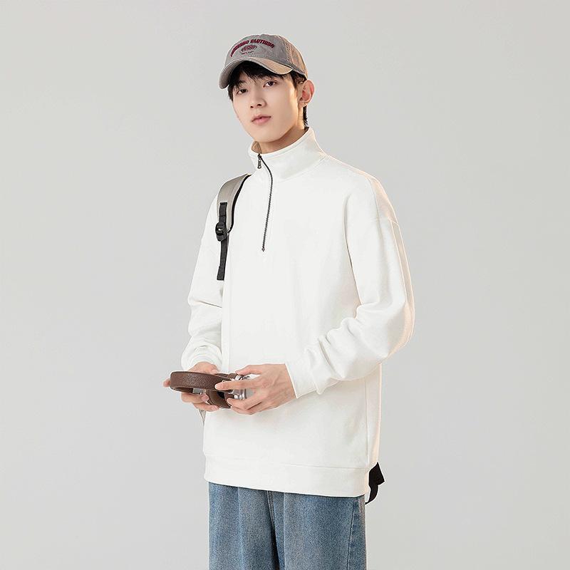 

Худи De Rong Мужская Повседневная Футболка с Длинным Рукавом Мужская На Молнии С Воротником-стойкой Двусторонняя Велюровая Базовая Рубашка L